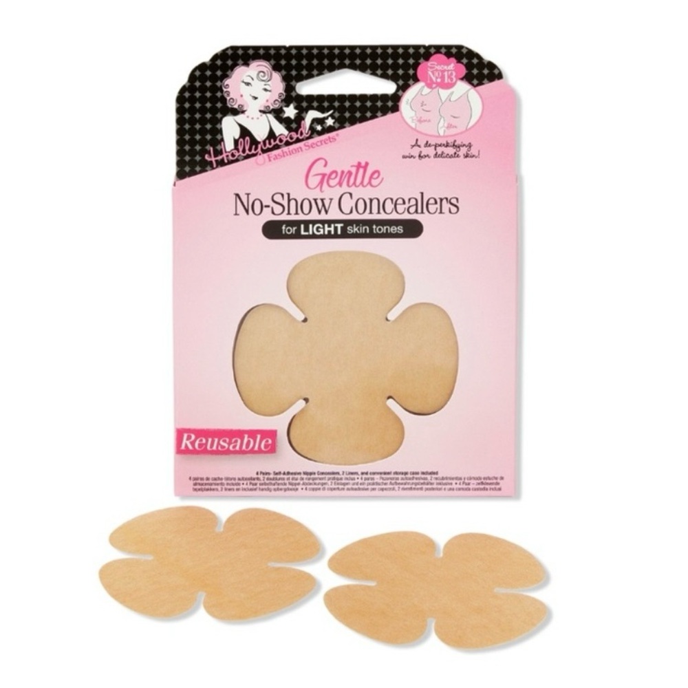 NWT Hollywood Fashion Secrets Gentle No Show Nipple Concealers Light Nude